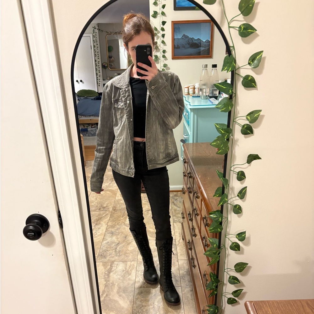 Aeropostale Vintage Y2K Gray Denim Jean Jacket